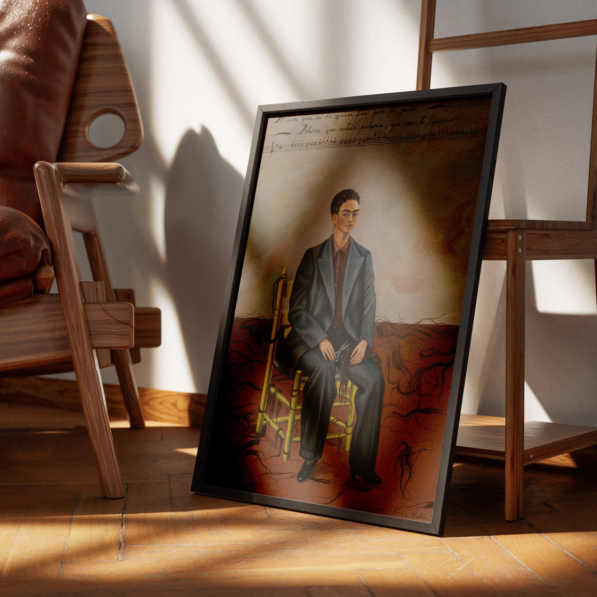 Museum-quality wall art print of Frida Kahlo Self-Portrait with Cropped Hair 1940 with 12-colour giclée printing