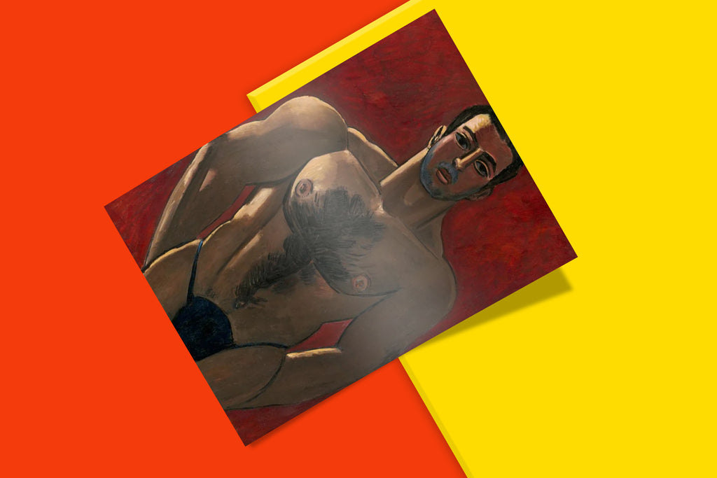 American modernist painting art print by Marsden Hartley featuring French-Canadian boxer Lionel Daigle, museum quality giclee wall art for home decor