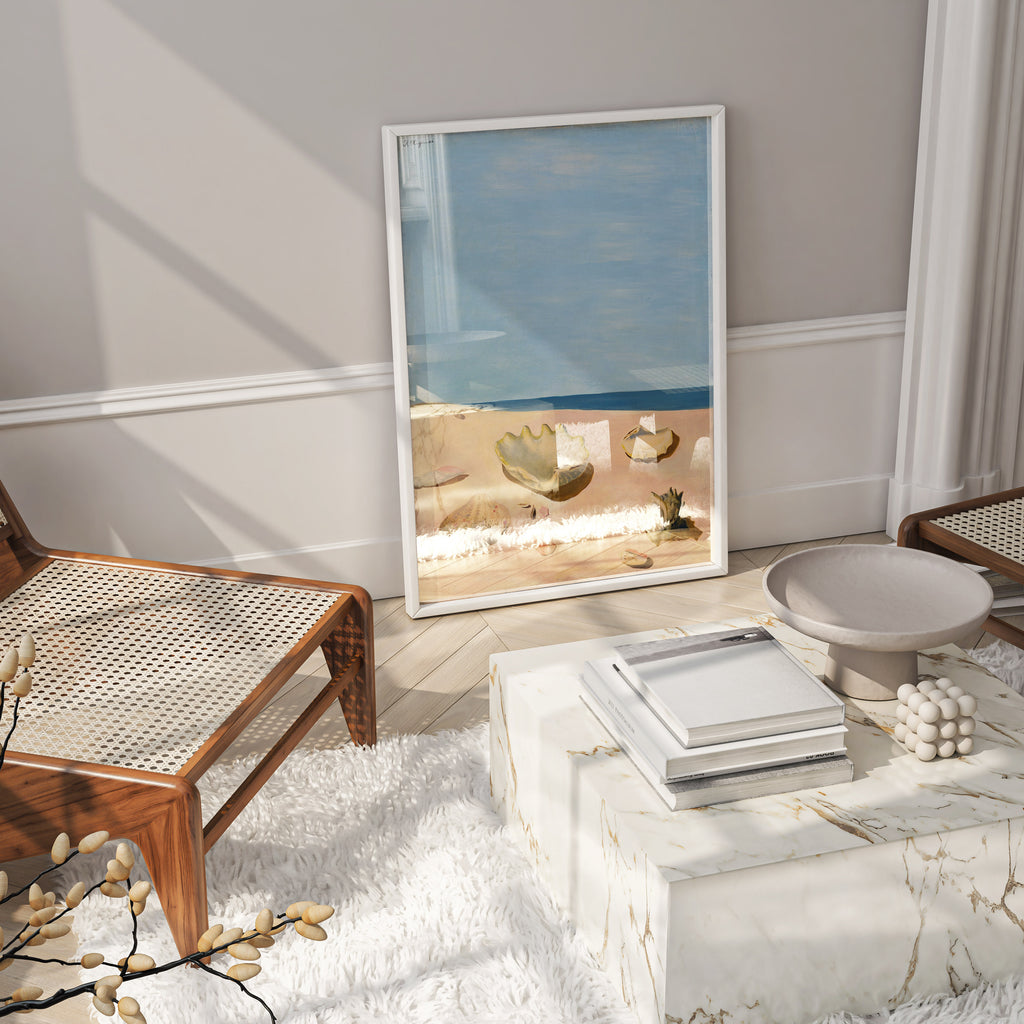 Buy the Kotaro Migishi The Sea and Sunshine art print from Art Snob — a vivid giclée reproduction of a landmark Japanese modernist painting, available in multiple sizes