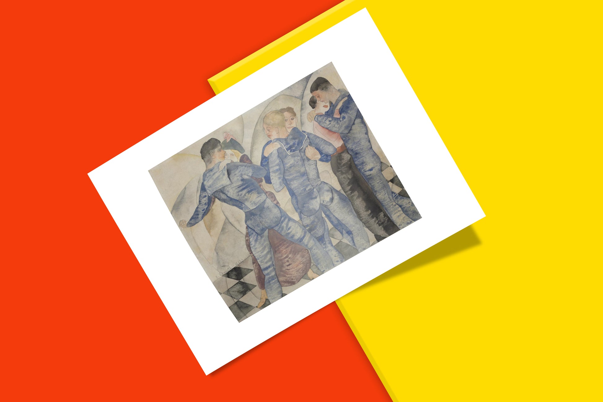 Modern wall art print of Dancing Sailors by Charles Demuth, available from ARTSNOB in museum-grade quality