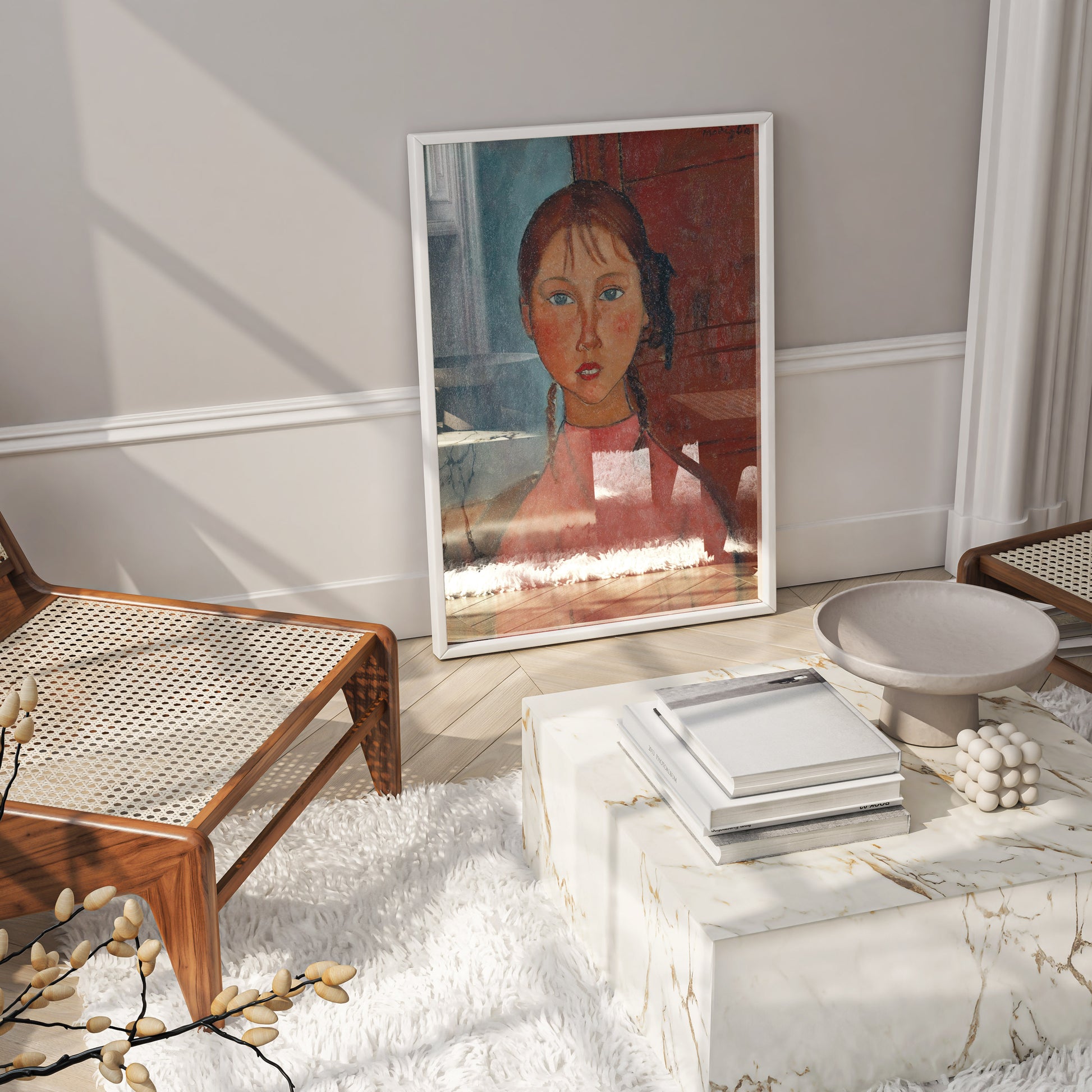 Italian expressionist Modigliani portrait print for home décor, high-definition 350 dpi giclée wall art reproduction