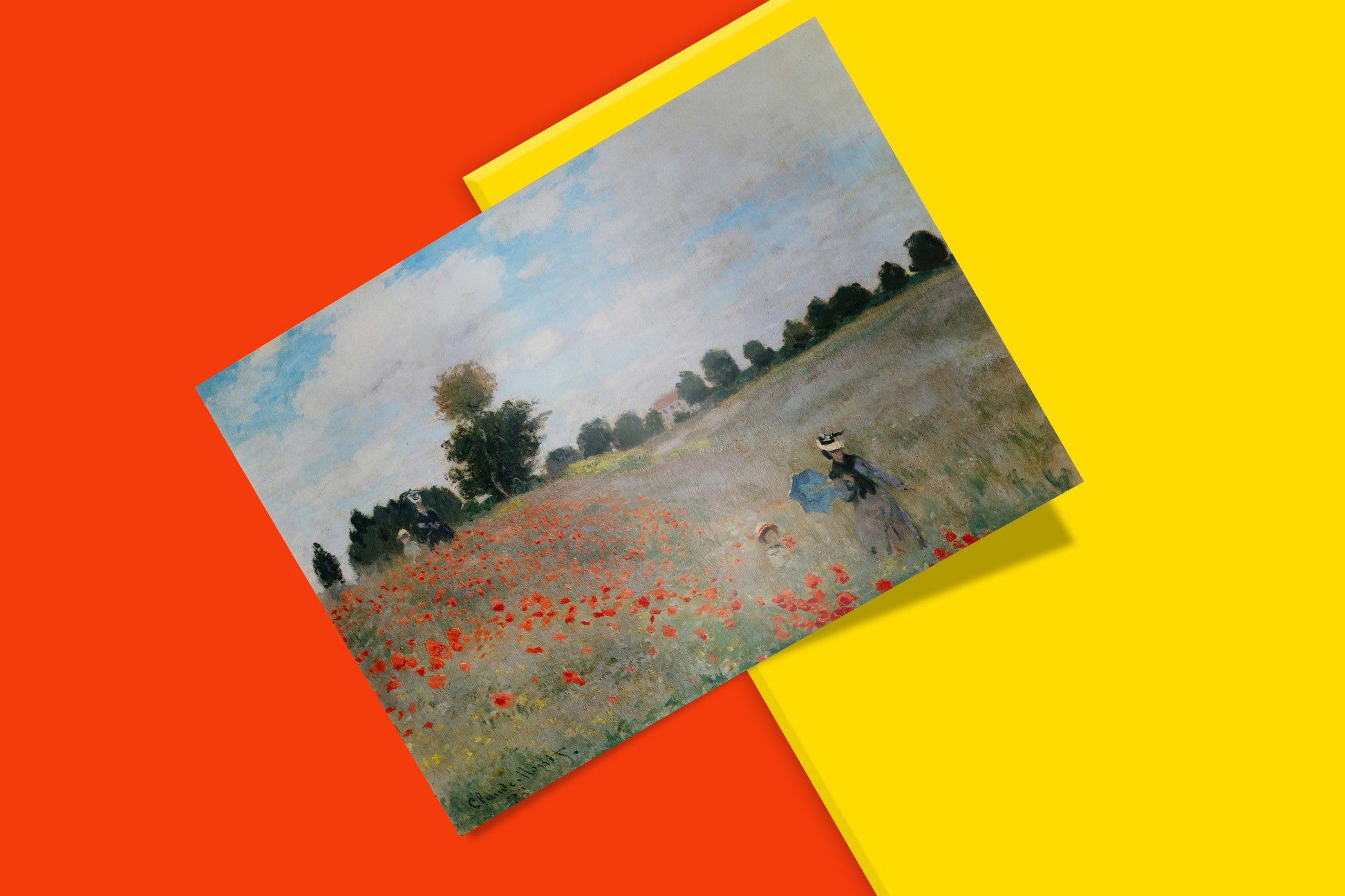 Poppy Field at Argenteuil by Monet, a stunning fine art print capturing the vibrant colours and brushstrokes of the original Impressionist masterpiece.