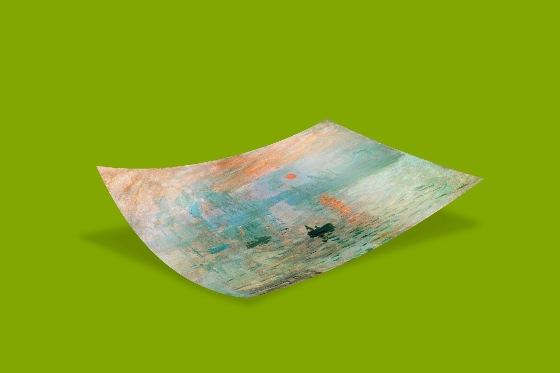 An eco-friendly, FSC-certified paper print of the Impressionist masterpiece, Impression, Sunrise, perfect as modern wall decor.