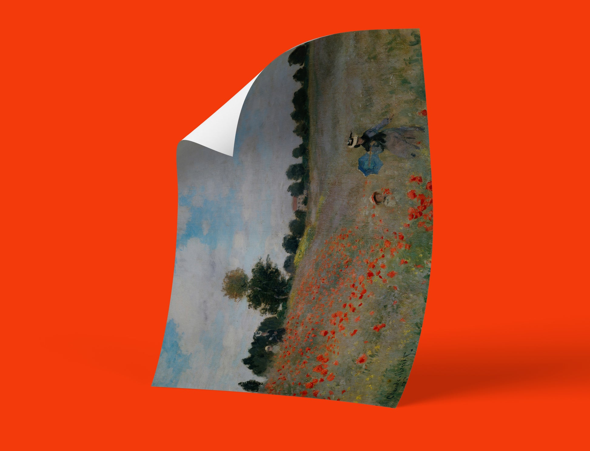 Monet Poppy Field wall art poster featuring a vivid Impressionism masterpiece with red poppies, perfect for home decor and art lovers.
