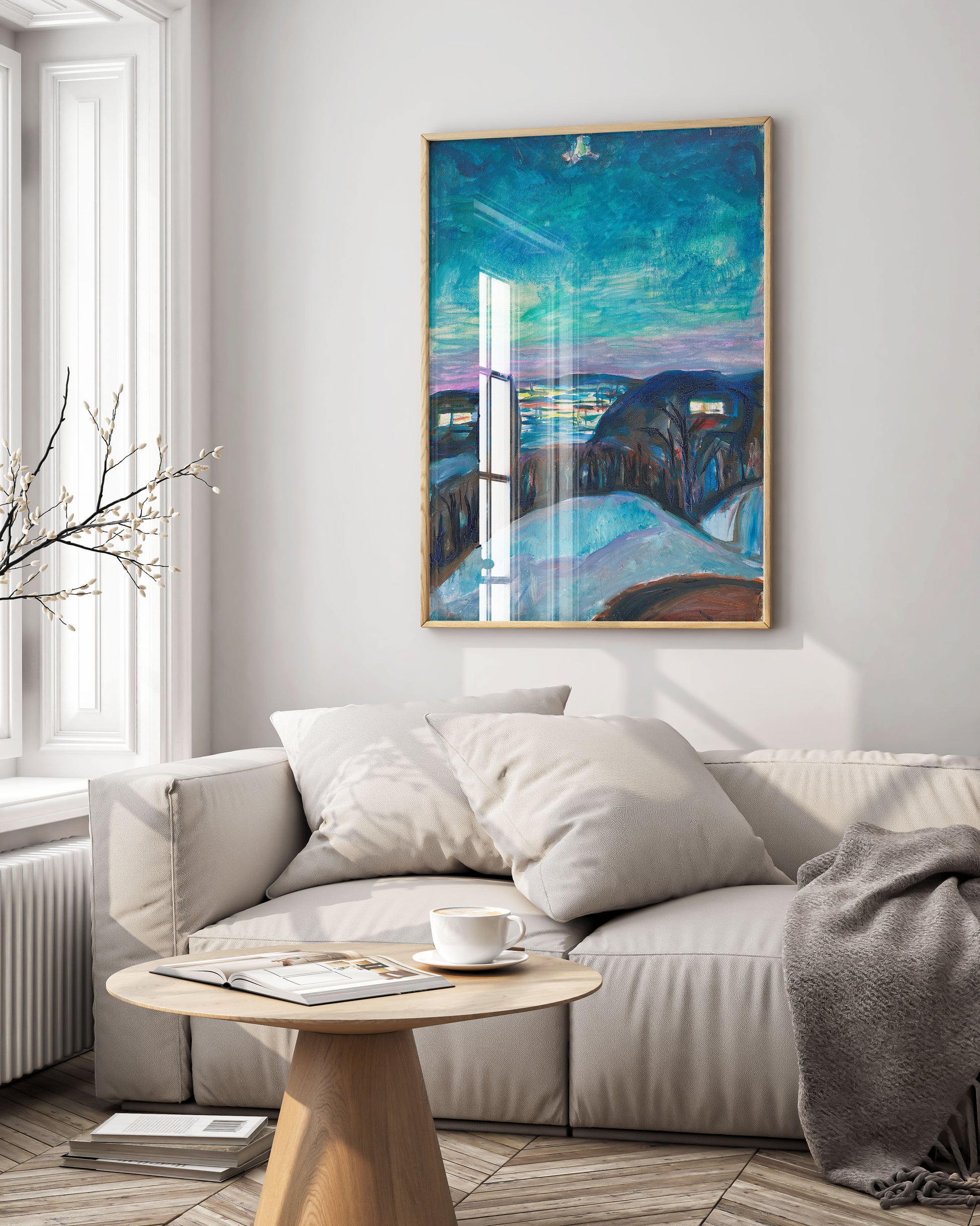 Starry Night by Edvard Munch fine art print, Norwegian winter nocturne painting for home decor and art collectors