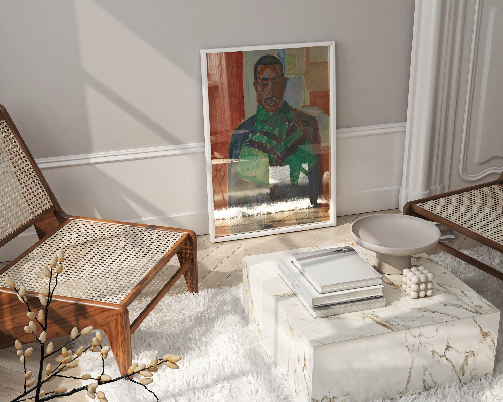 A beautiful framed giclée print of the Munch Museum's "Abdul Karim" painting, serving as a stylish centrepiece for home decor.