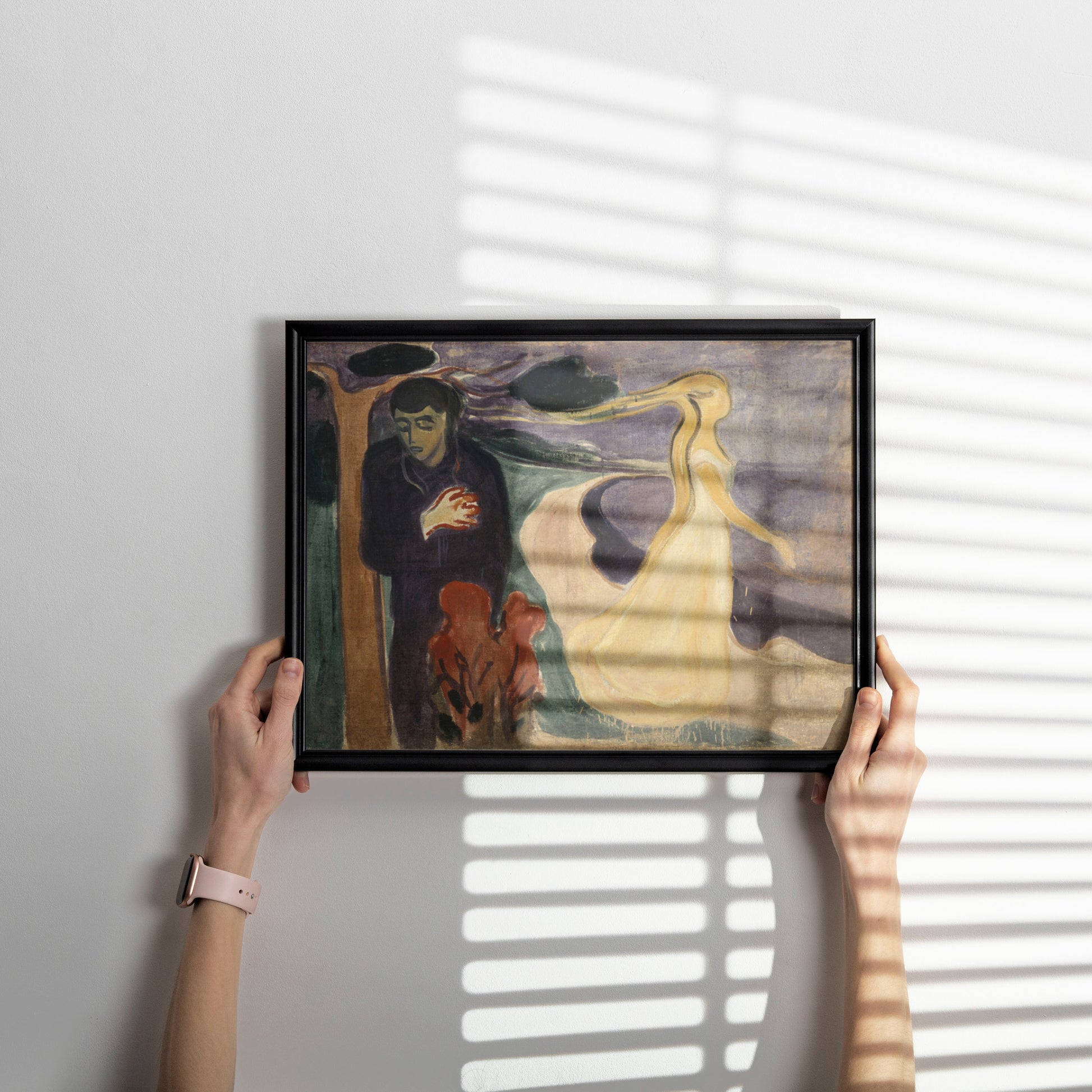 Edvard Munch Separation expressionist wall art poster print with vivid gold and indigo tones, printed on 200gsm FSC-certified paper
