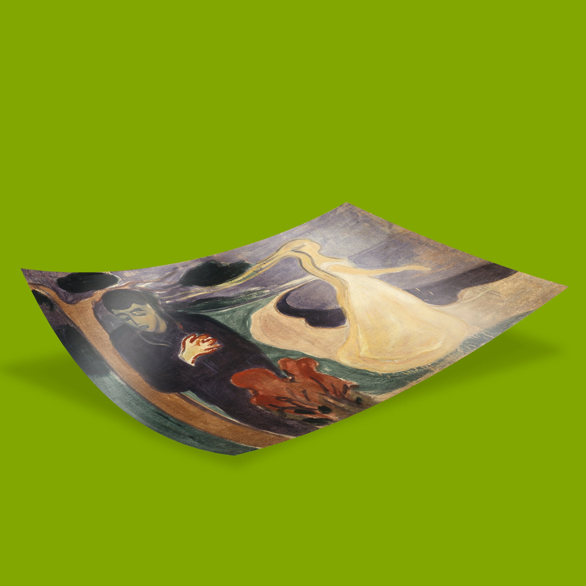 Edvard Munch Separation 1896 Art Nouveau expressionist poster print, featuring symbolic bleeding heart motif and gold paint detail, fine art wall art for art lovers and collectors