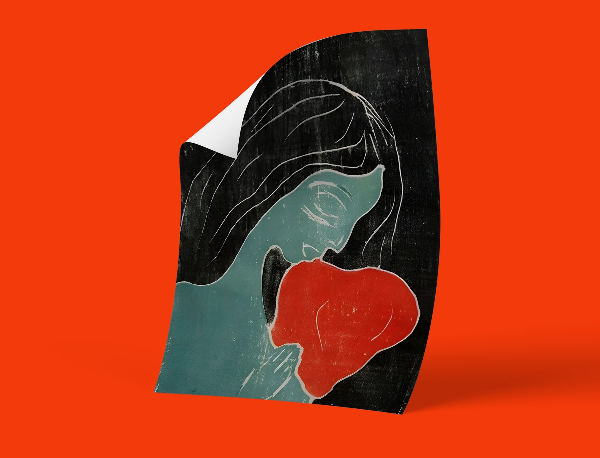 High-quality print of Edvard Munch's 'Two Heart,' an abstract expressionist masterpiece and gallery quality wall art.