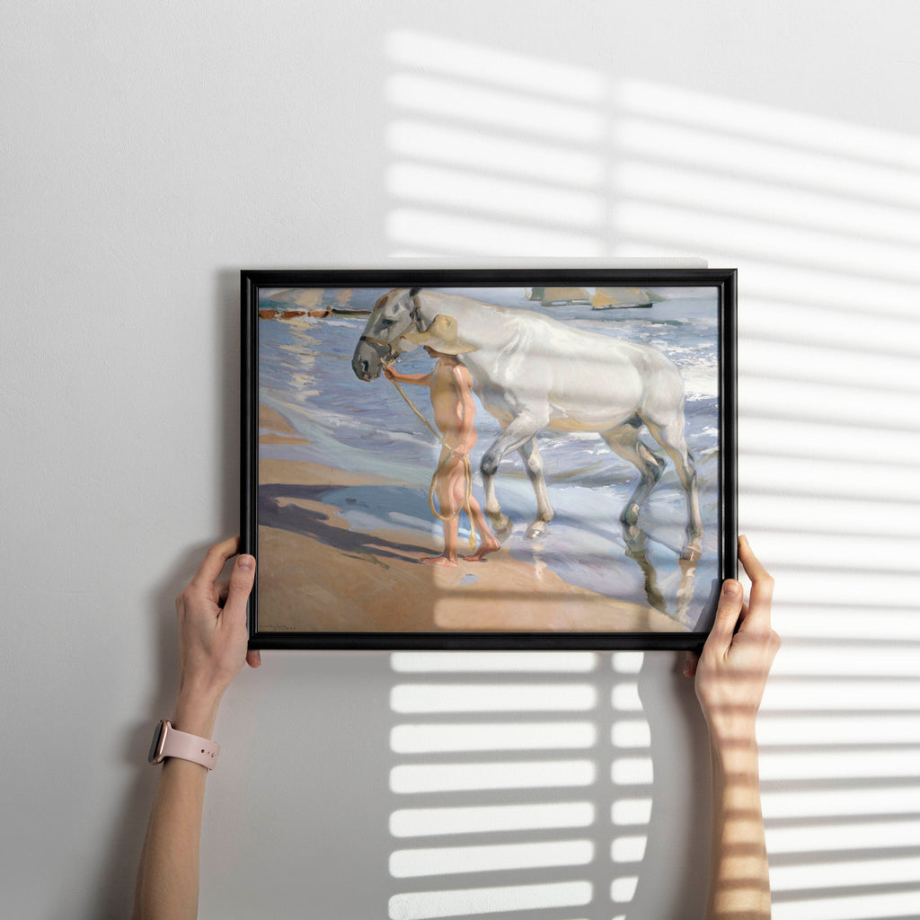 Joaquín Sorolla painting of light reflecting on water and sand, fine art print for lovers of Impressionist wall art