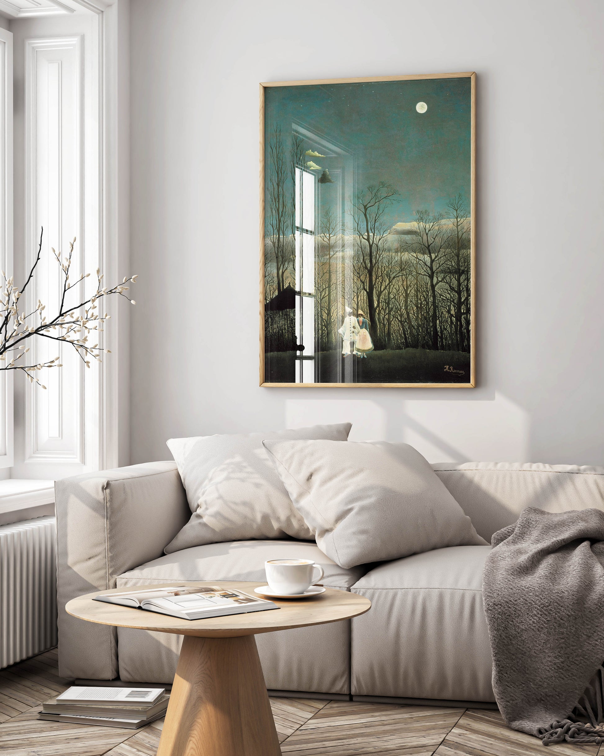 Naïve Art framed wall decor, showcasing the Henri Rousseau A Carnival Evening print in a stylish frame, ready to hang and elevate your home's interior design.