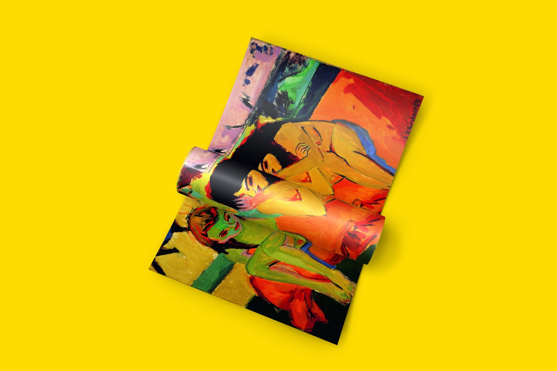 Kirchner art poster depicting expressive nude figures with bold colours, perfect for art collectors and contemporary interiors.