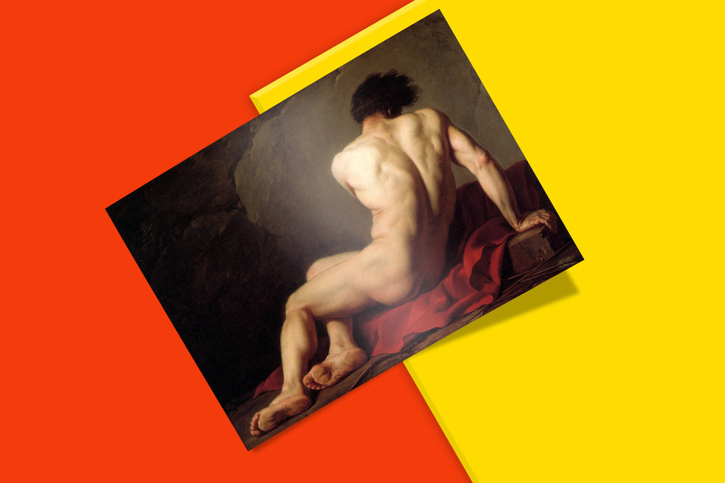 Giclée fine art print of a Neoclassical masterpiece, "Patroclus," by Jacques-Louis David, a key figure in art history.