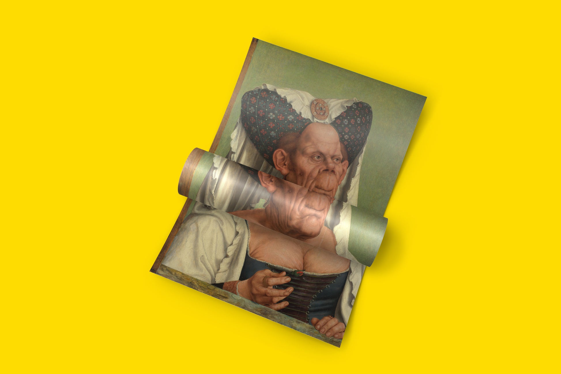 Vintage art poster of An Old Woman, a classic painting from the 16th century, perfect for collectors.