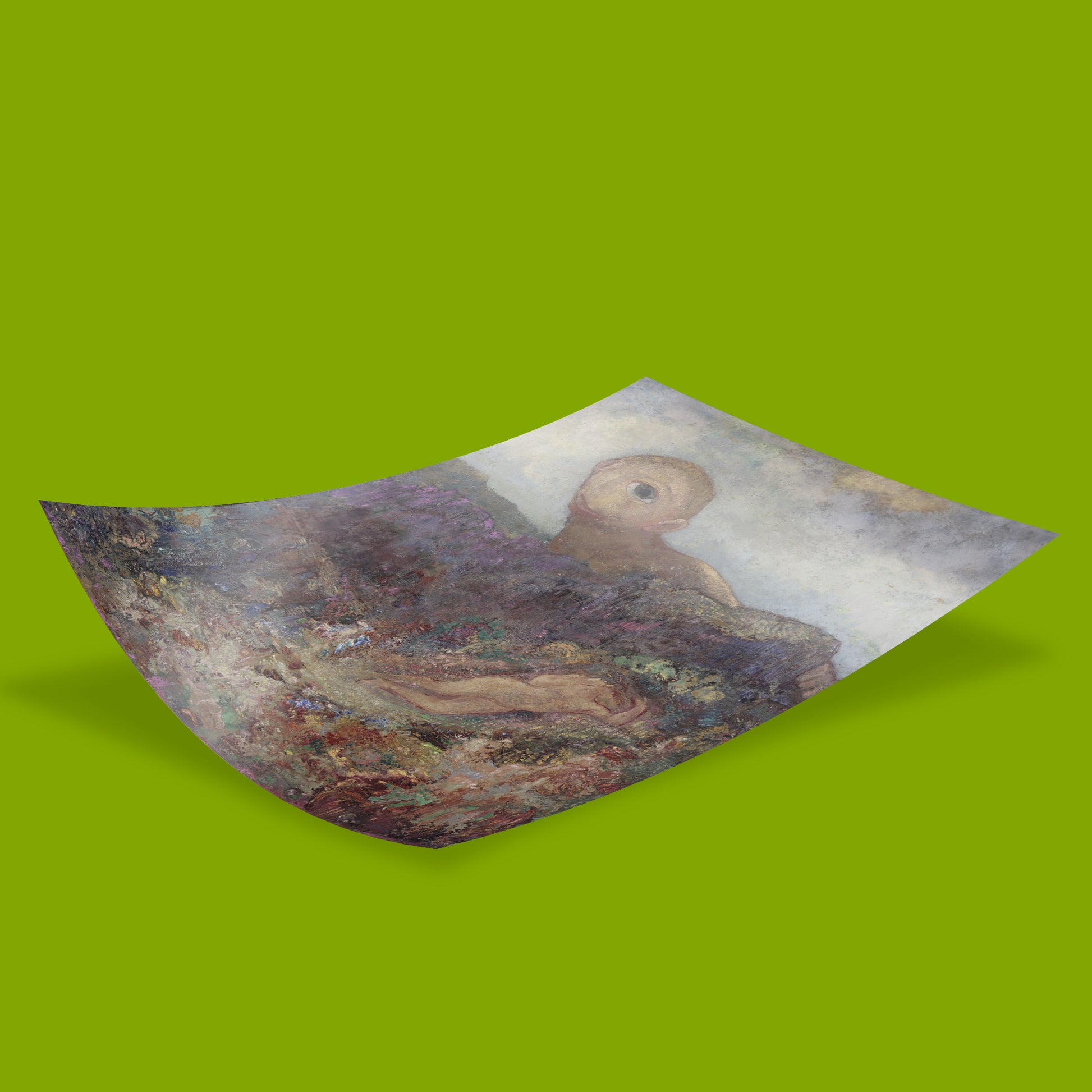 Odilon Redon Cyclops painting art poster depicting Polyphemus and Galatea from Greek mythology, printed in vivid colour using 12-colour giclée printing technology