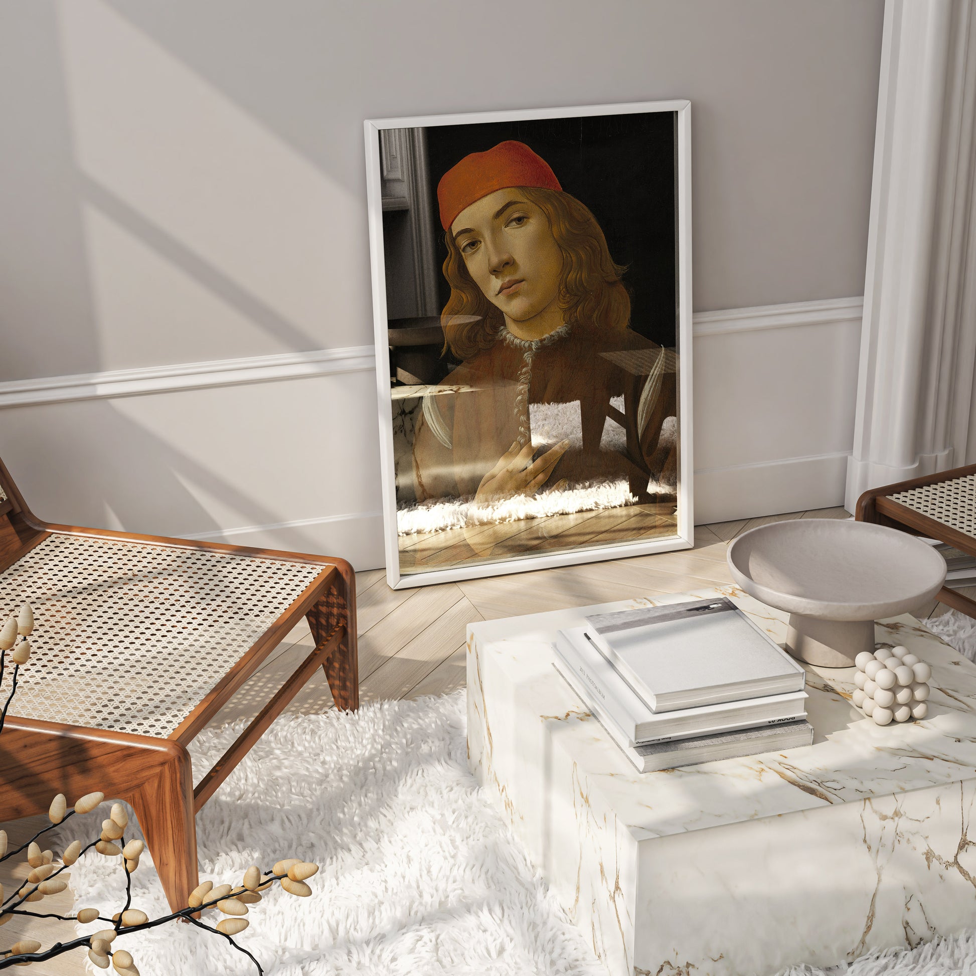 Museum-quality Renaissance portrait art print by Sandro Botticelli, Portrait of a Young Man, giclée fine art reproduction with 12-colour printing technology, ART SNOB