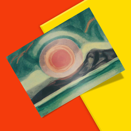 Close-up detail of Oscar Bluemner Sunset on the St. Lawrence art print showcasing ultra-sharp 350 DPI giclée resolution and smooth matte texture.
