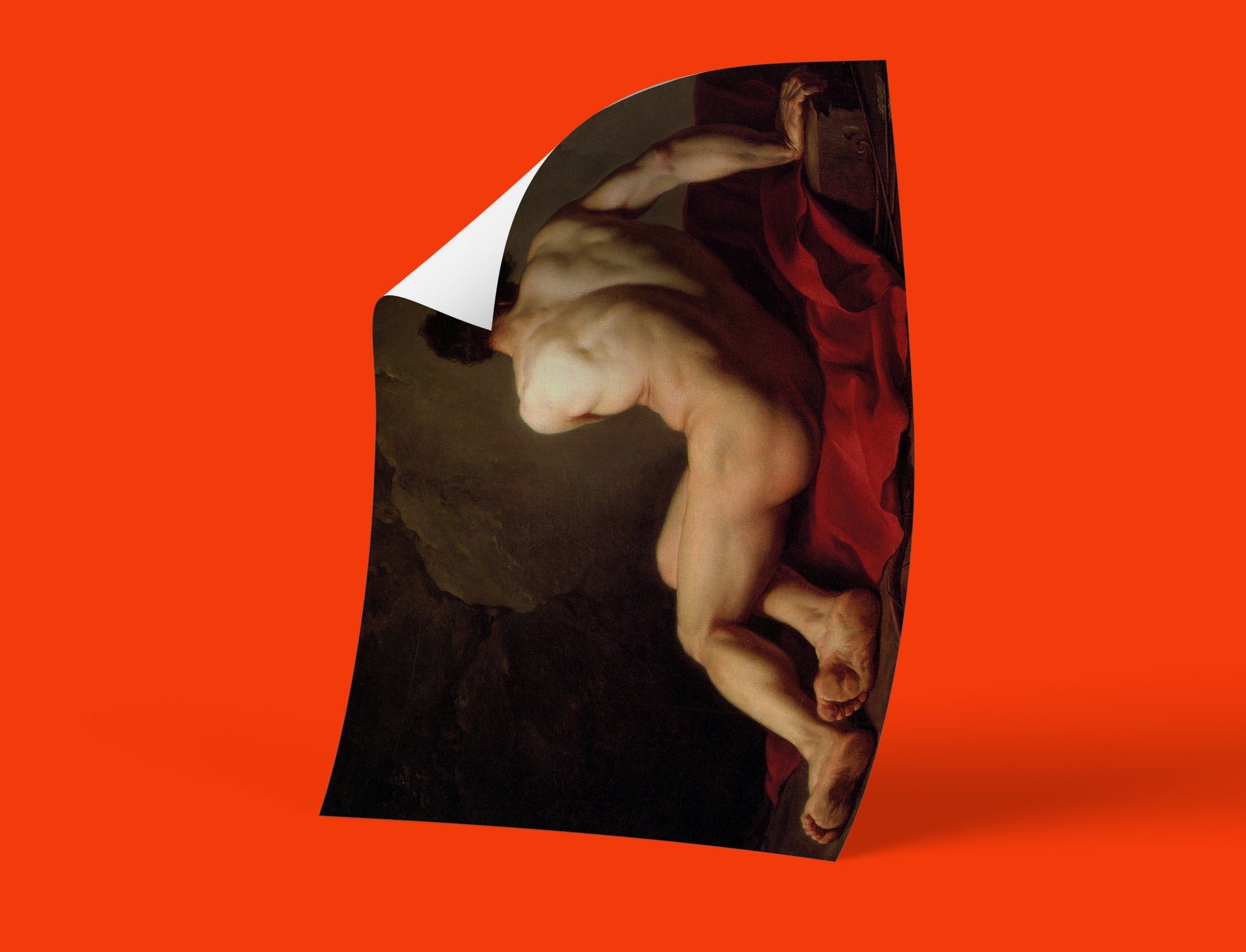 Fine art print of Jacques-Louis David's "Patroclus," showcasing the powerful musculature and classical style of the Neoclassical period.