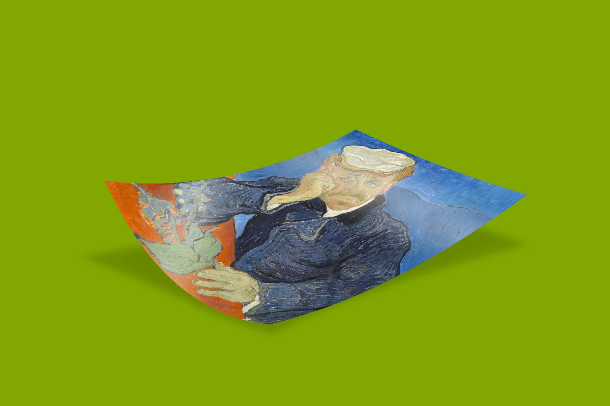 High-quality wall art print of Vincent van Gogh's famous Portrait of Dr. Paul Gachet, with vibrant colours.