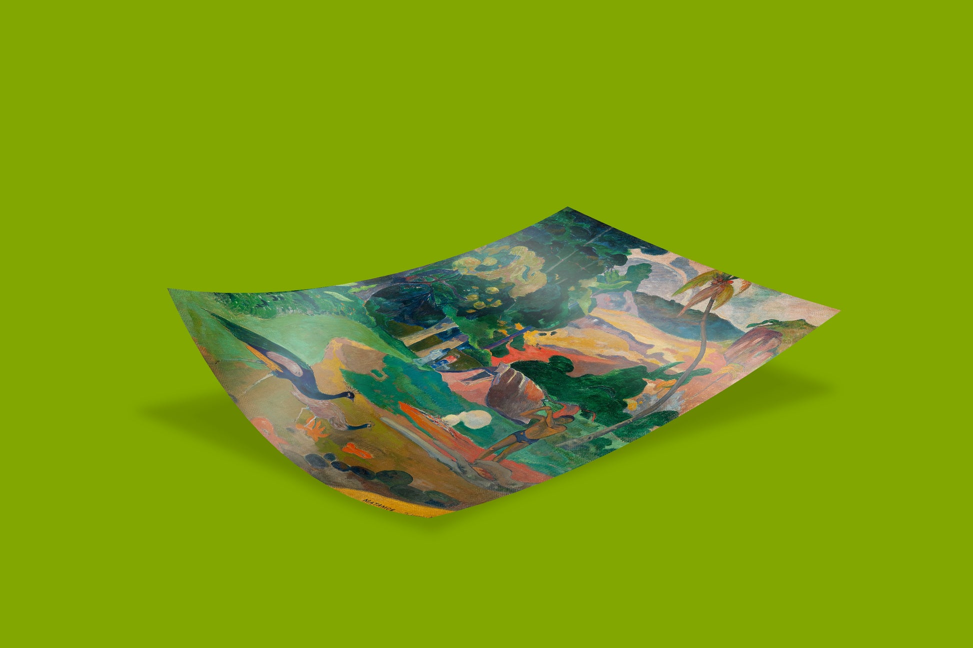 Paul Gauguin Landscape with Peacocks Death wall art print, iconic Post-Impressionist Tahitian painting with vivid colours and exotic symbolism, high quality giclée art poster