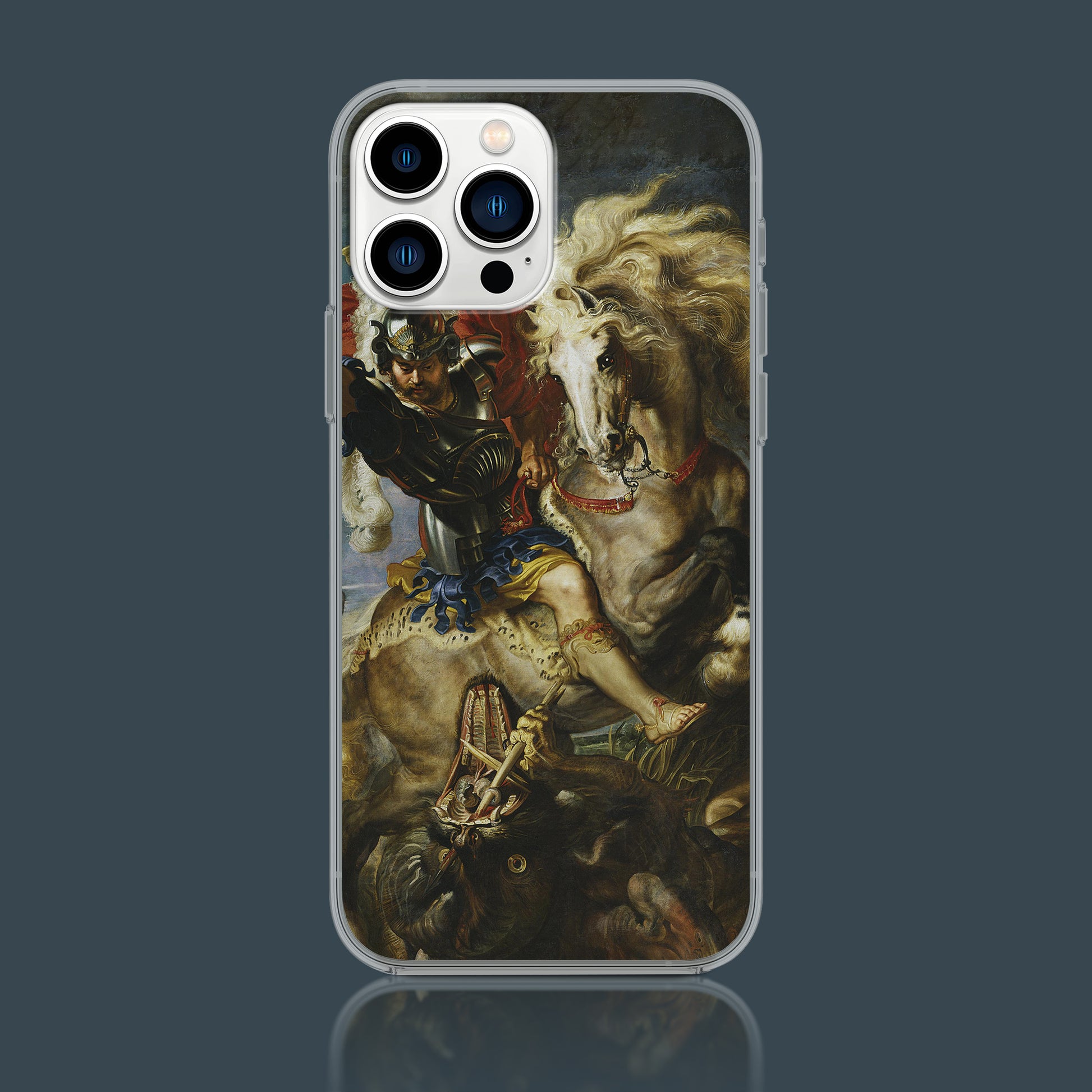 Peter Paul Rubens's "Saint George and the Dragon" fine art phone case, showcasing a masterpiece of Flemish Baroque painting, perfect for art lovers and collectors.