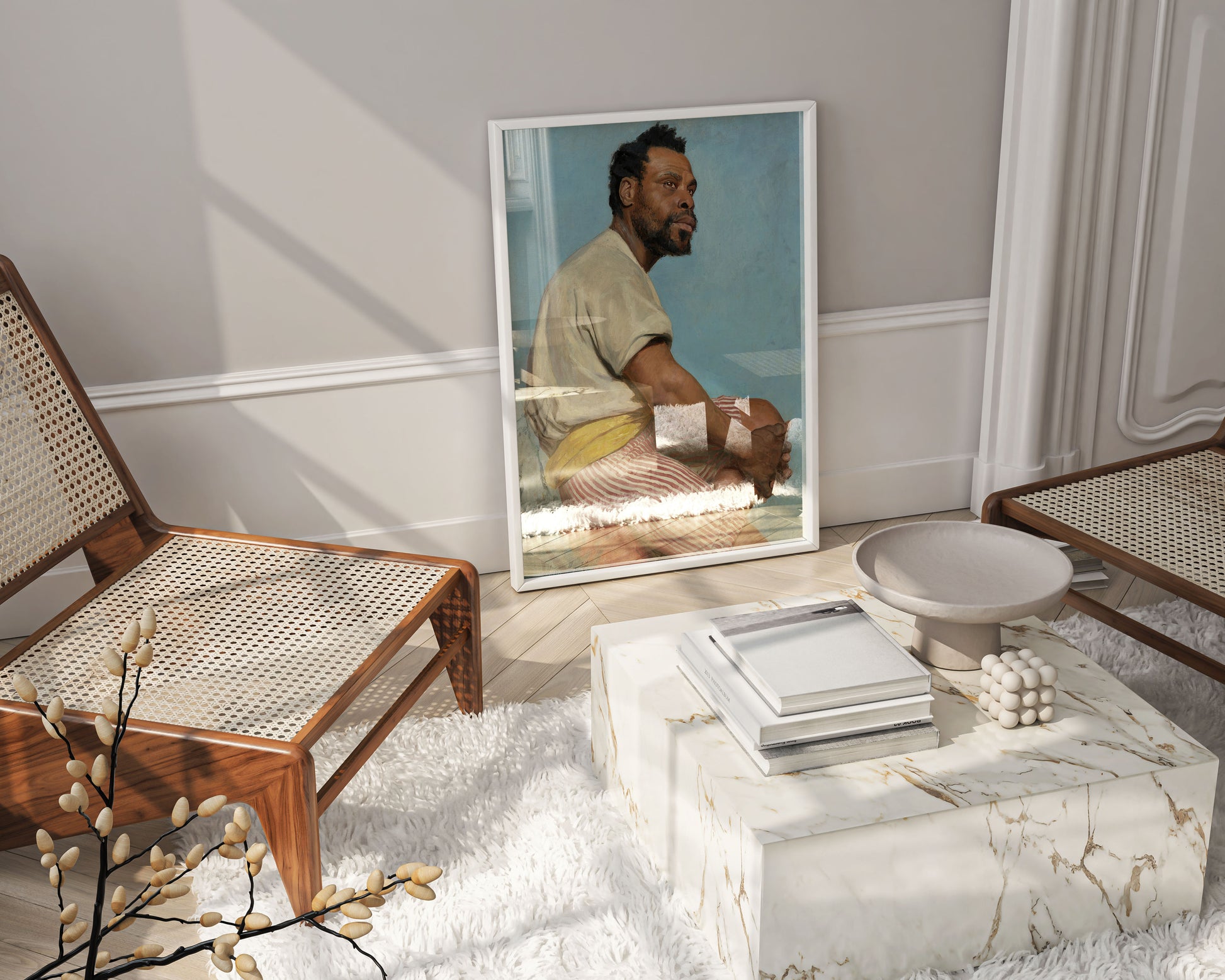 A framed giclée print of the historical portrait "Pierre Louis Alexandre" by Karin Bergöö Larsson, presented as a high-quality piece of home décor.