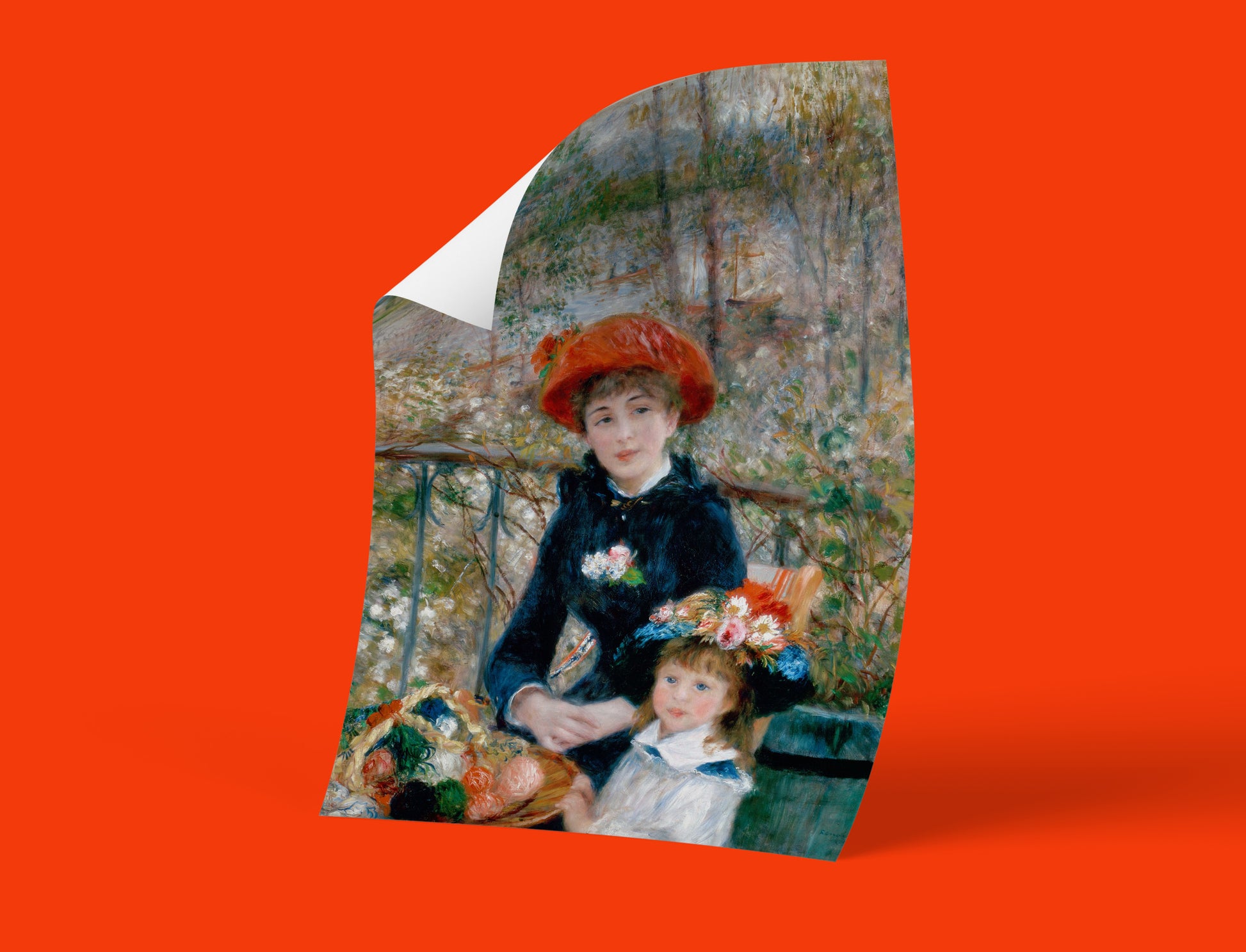 Classic French Impressionist wall art print by Pierre-Auguste Renoir featuring Two Sisters masterpiece with vibrant colours, premium home decor art for sophisticated living spaces
