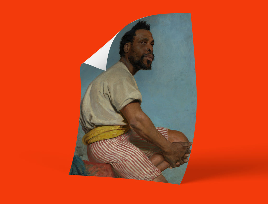Fine art print of the painting "Pierre Louis Alexandre" by Karin Bergöö Larsson, a historical portrait of a black man who worked as a model at a Swedish art academy.