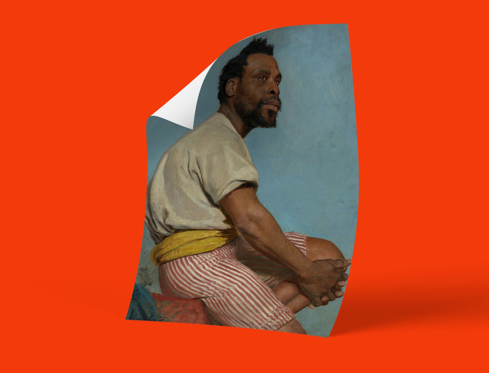 Fine art print of the painting "Pierre Louis Alexandre" by Karin Bergöö Larsson, a historical portrait of a black man who worked as a model at a Swedish art academy.
