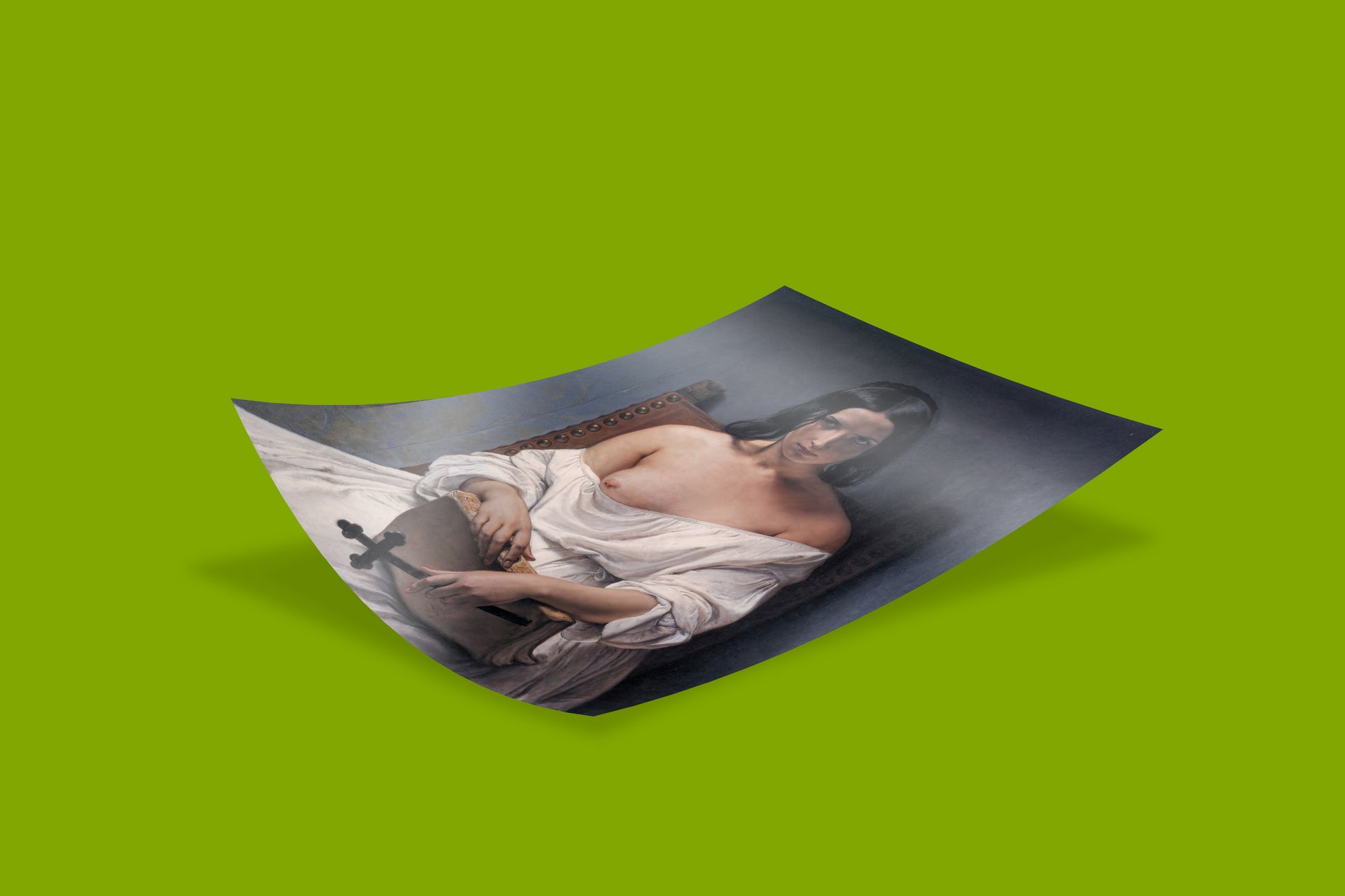Beautifully rendered art poster of the famous portrait 'La Meditazione' by Francesco Hayez, ideal for art lovers and home decor.