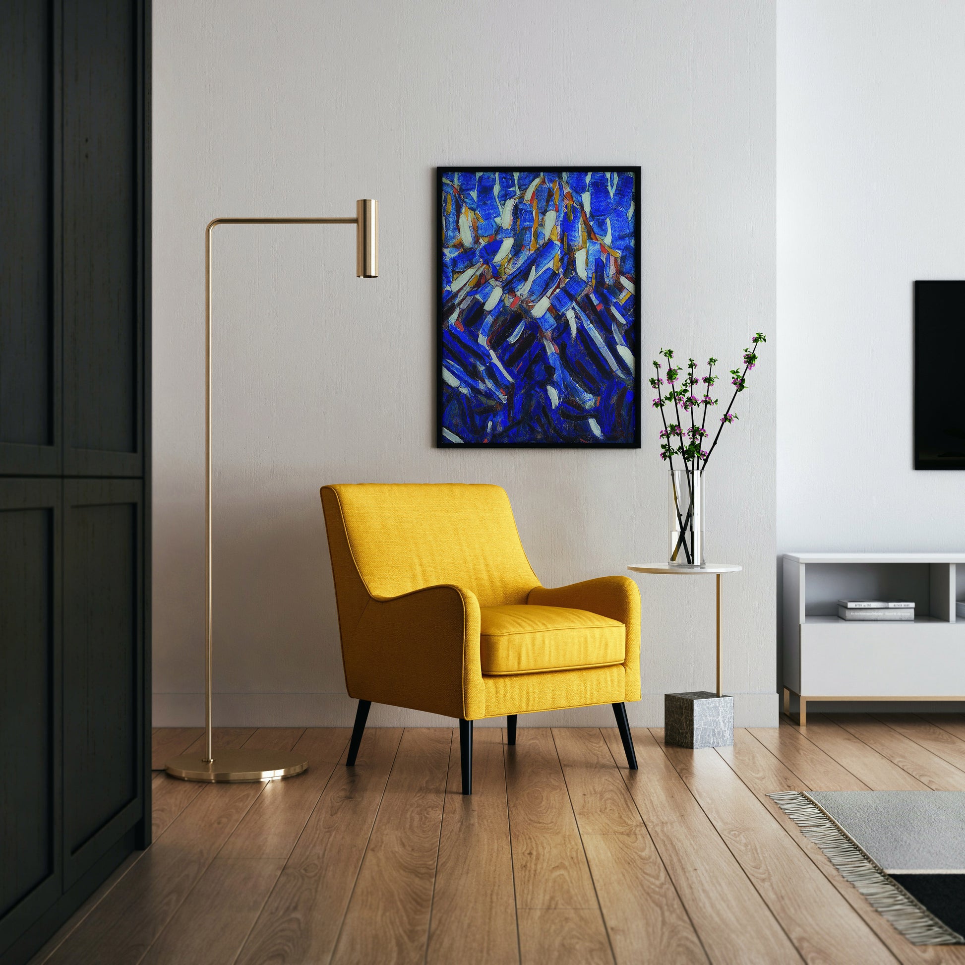 This abstract mountain landscape by Christian Rohlfs features crystalline structures and bold blue tones. These high-quality art prints offer a museum-standard finish for chic interiors. 🎨