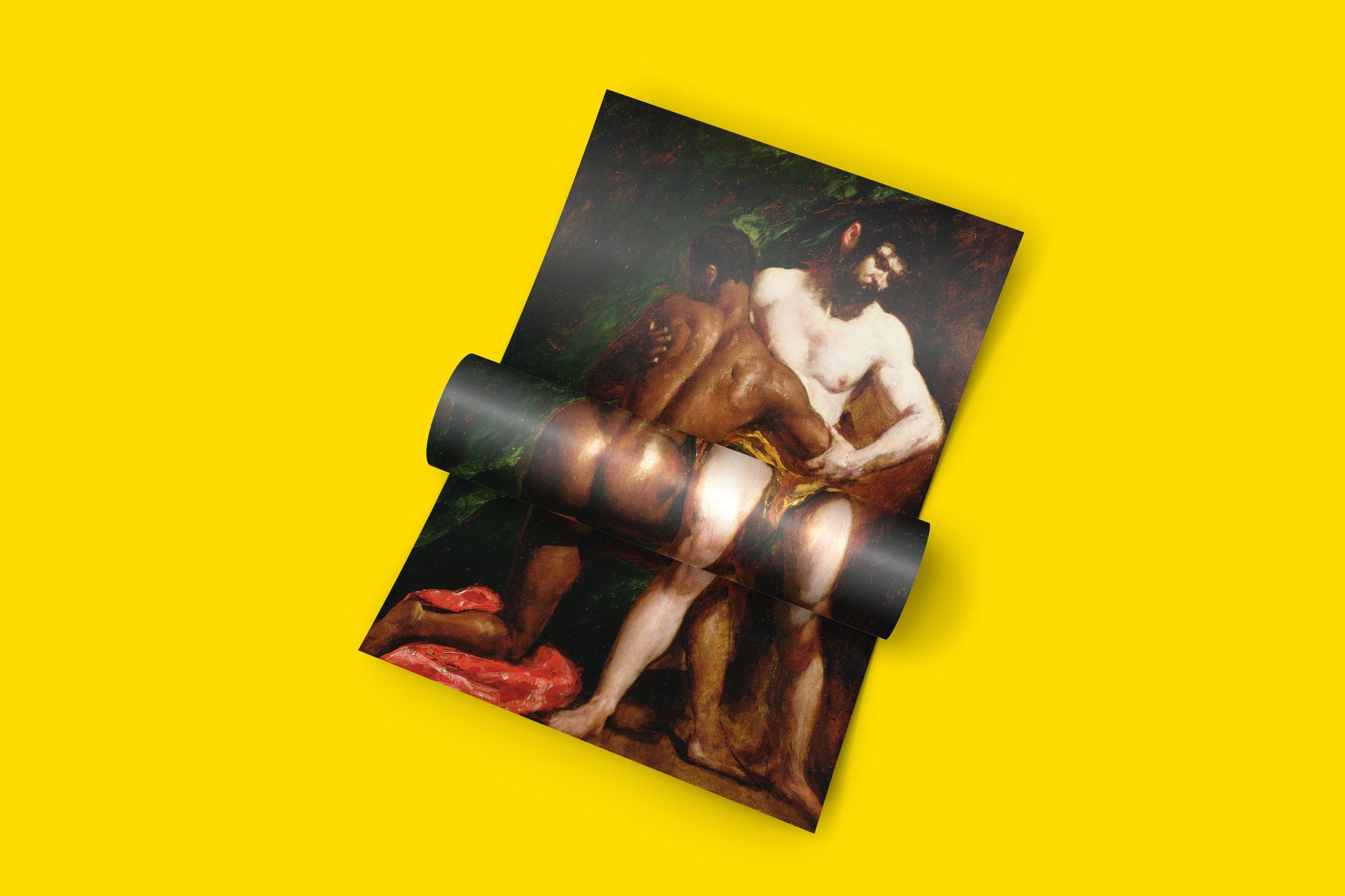 A giclée print of The Wrestlers by William Etty, a significant piece of queer art from the 19th century.