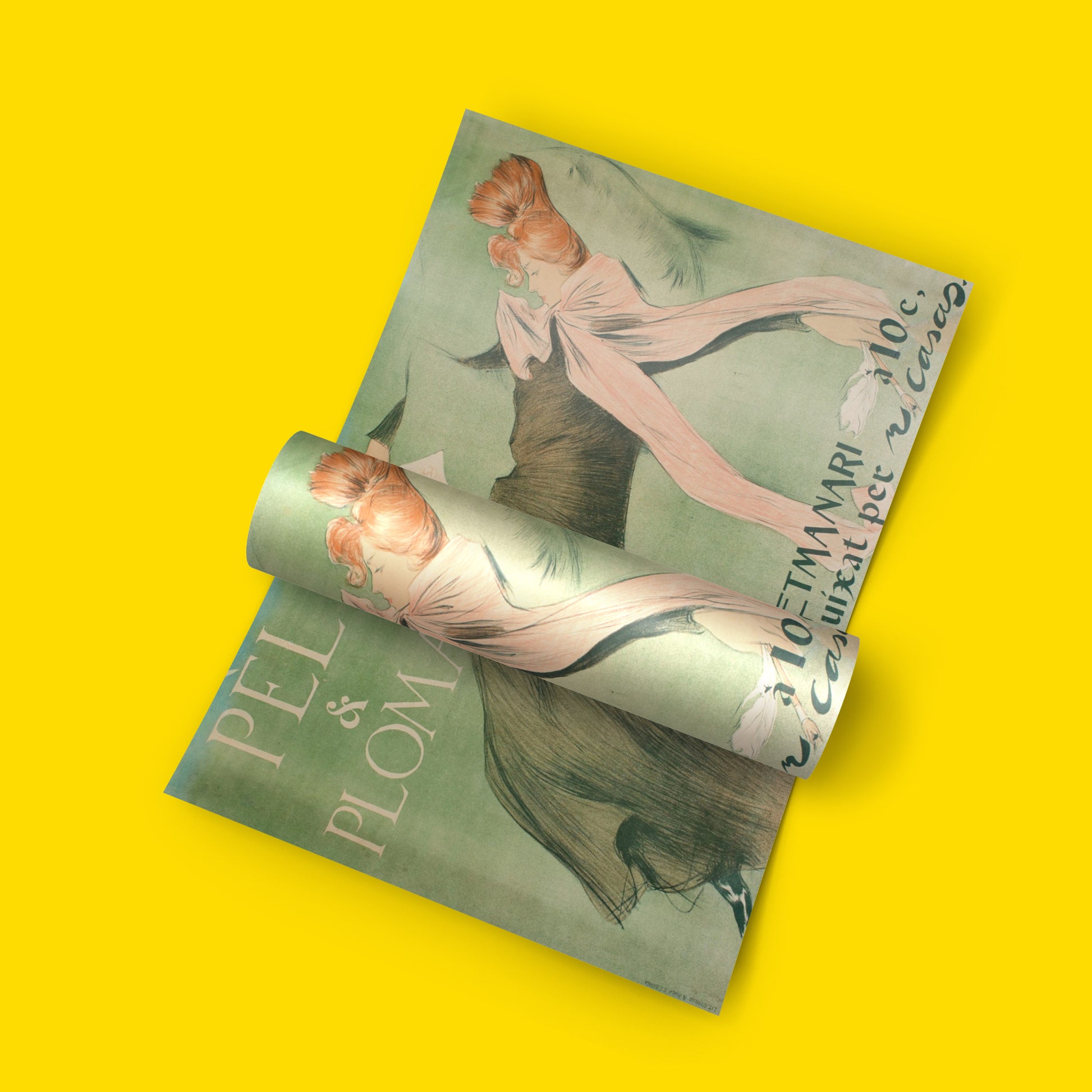 Original Ramon Casas 1899 Pèl & Ploma lithograph poster reproduction fine art print with Catalan Modernisme aesthetic