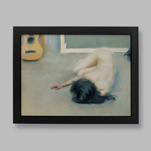 Ramon Casas Nude with a Guitar 1894 fine art print by ART SNOB, giclée reproduction on 200gsm matte paper