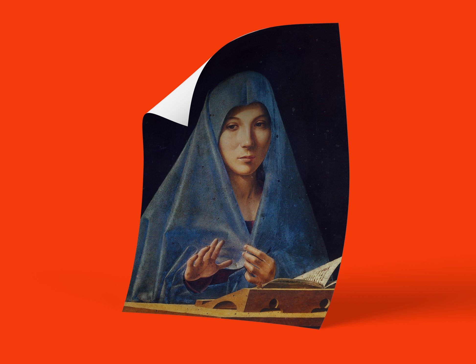 High-quality giclée fine art poster of a classic oil painting featuring the Virgin Mary, ideal for home decor and gallery walls.