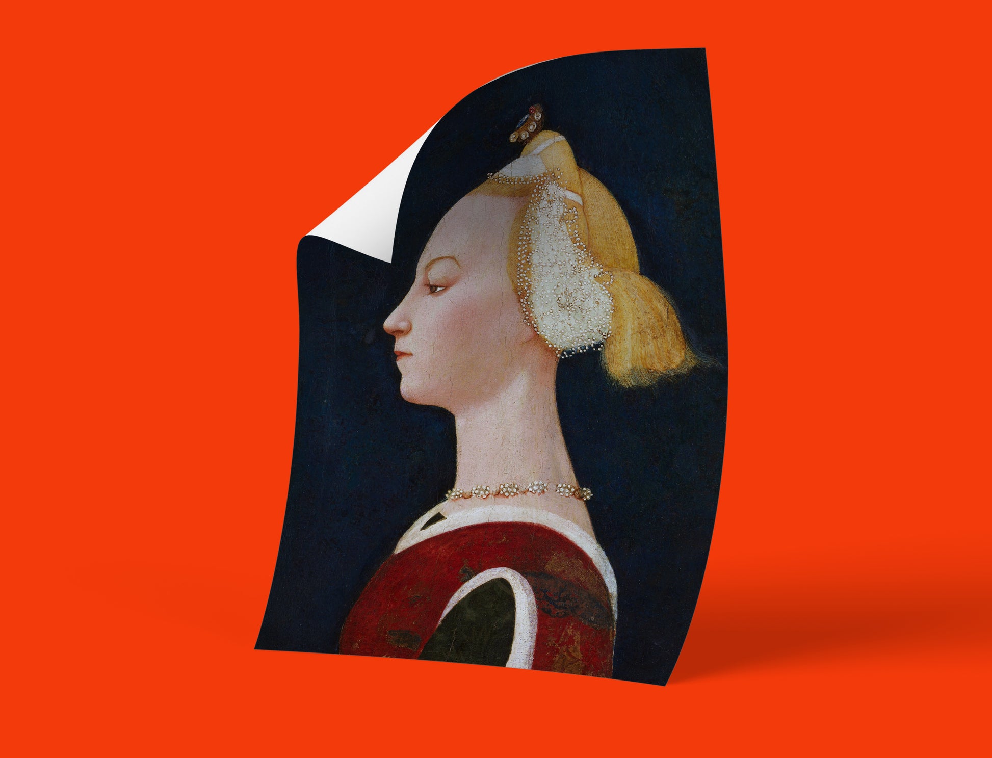 Exquisite Italian Renaissance portrait of a lady in profile, a perfect art print for adding historic beauty to your home.