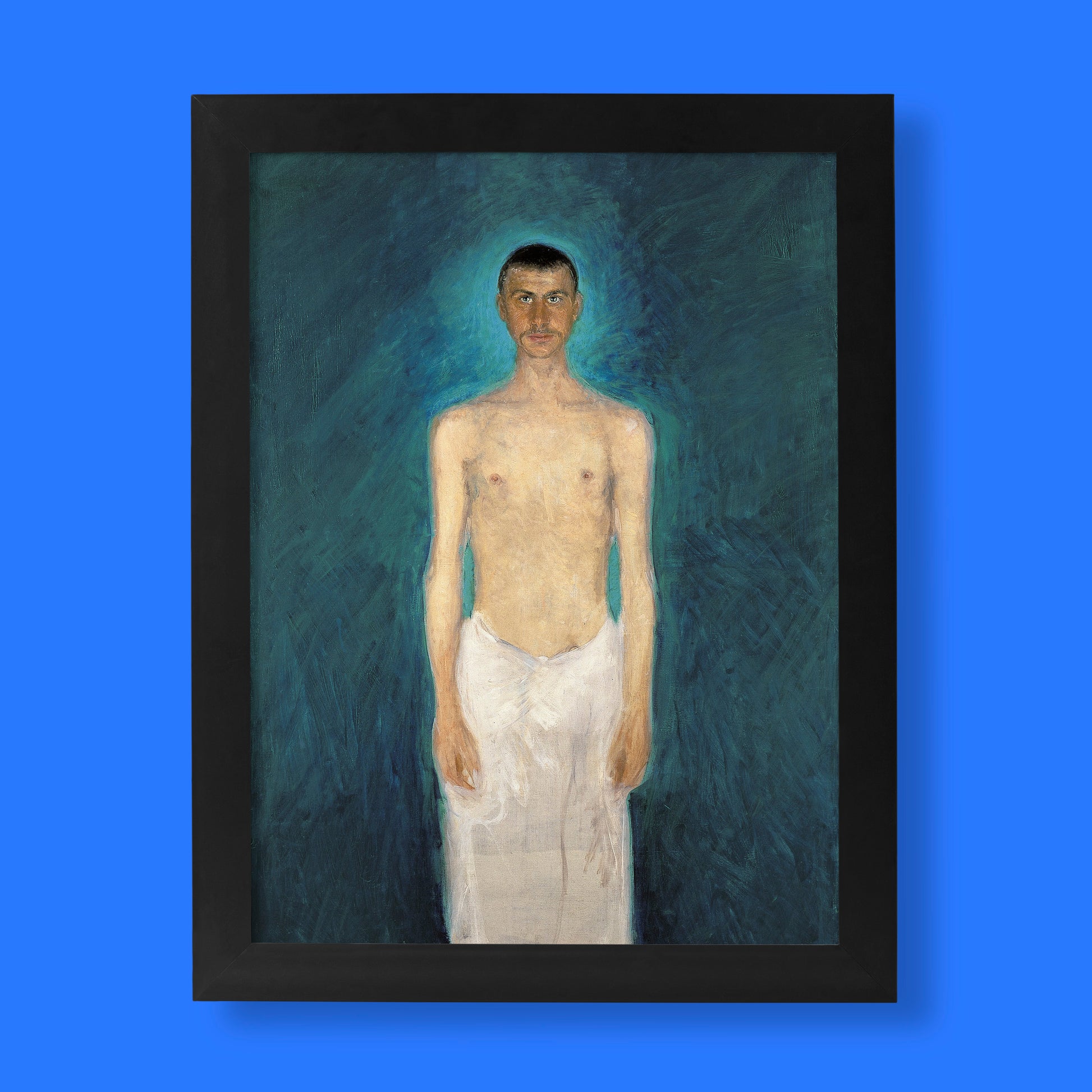 Richard Gerstl Semi-Nude Self-Portrait fine art print – Expressionist wall art for home or gallery décor