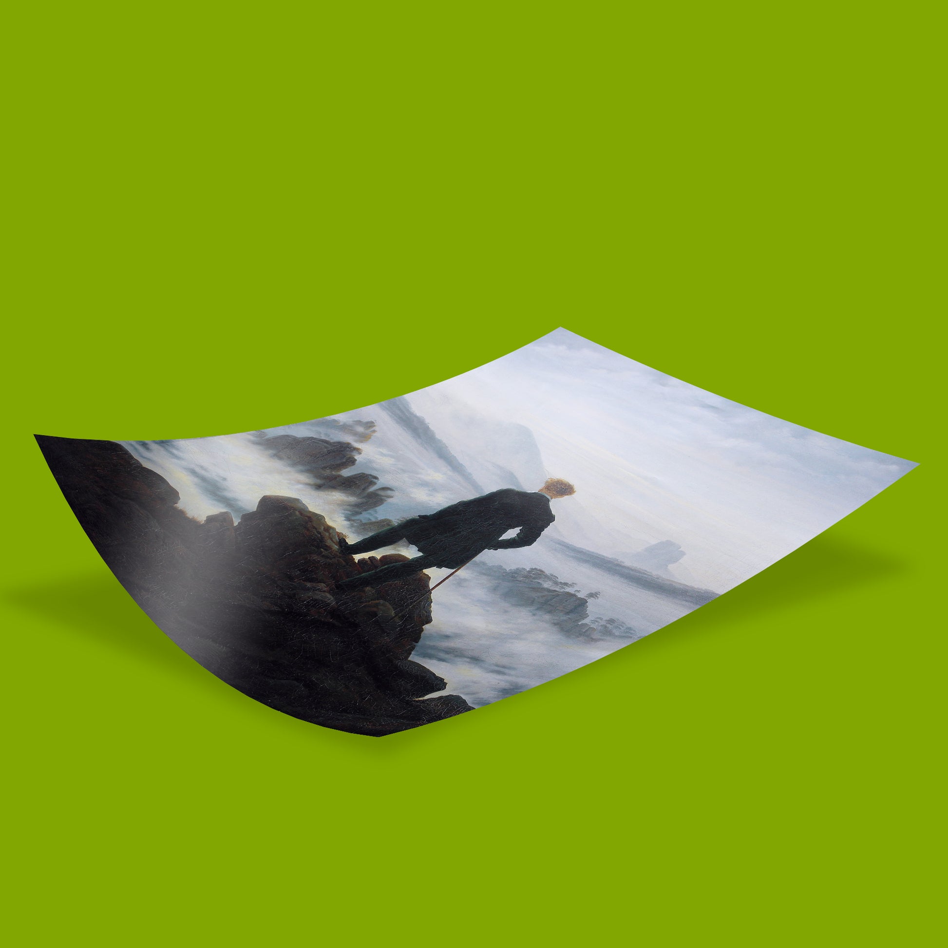 ART SNOB high resolution fine art print of Caspar David Friedrich's Wanderer Above the Sea of Fog, printed at over 350 dpi for ultra-sharp detail
