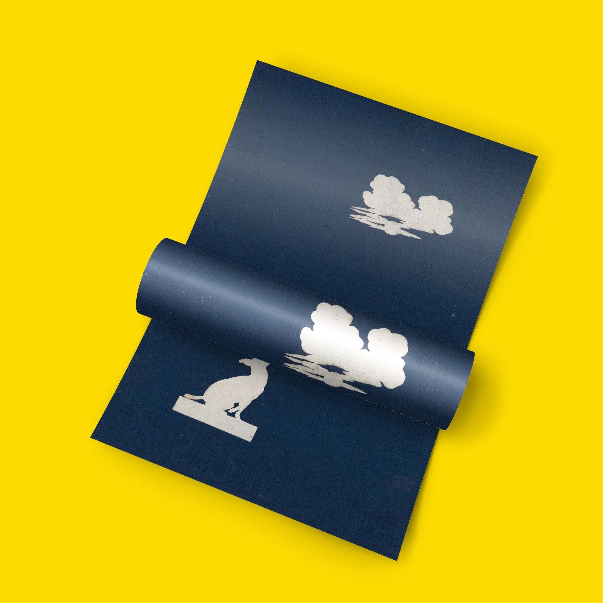 Philipp Otto Runge animal art print featuring dog and moon motif, museum quality fine art poster with deep blue nocturnal scene