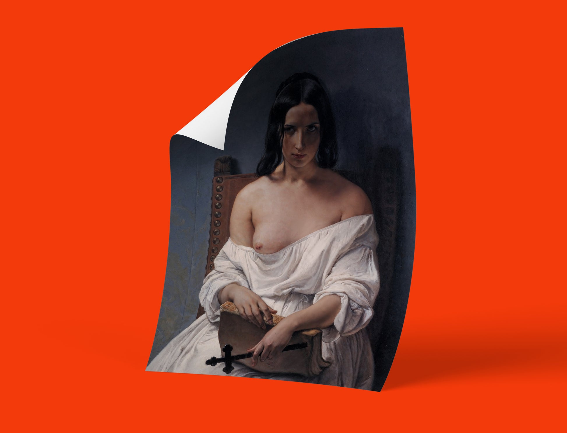 High-quality giclée art print of 'La Meditazione' by Francesco Hayez, an iconic piece of historical Italian wall art.