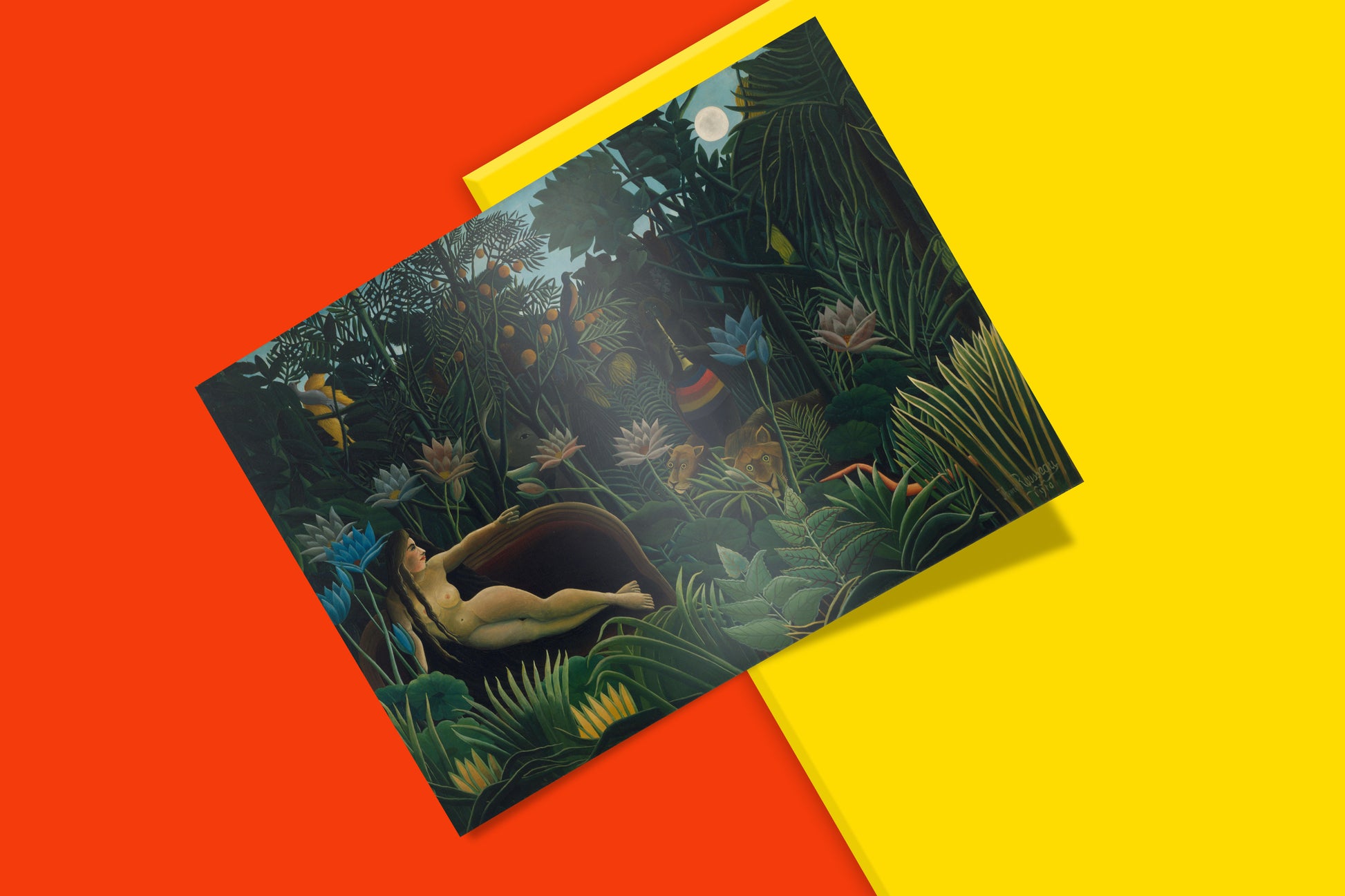 Museum-quality art print of "Le Rêve" (The Dream) by Henri Rousseau, a perfect example of Naïve art and Primitivism.