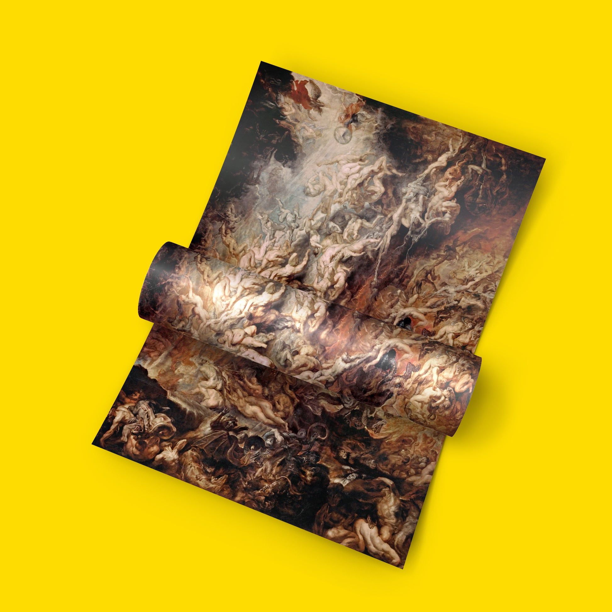 Classical wall art print of Rubens Fall of the Damned from the Alte Pinakothek Munich reproduced with 350 dpi precision