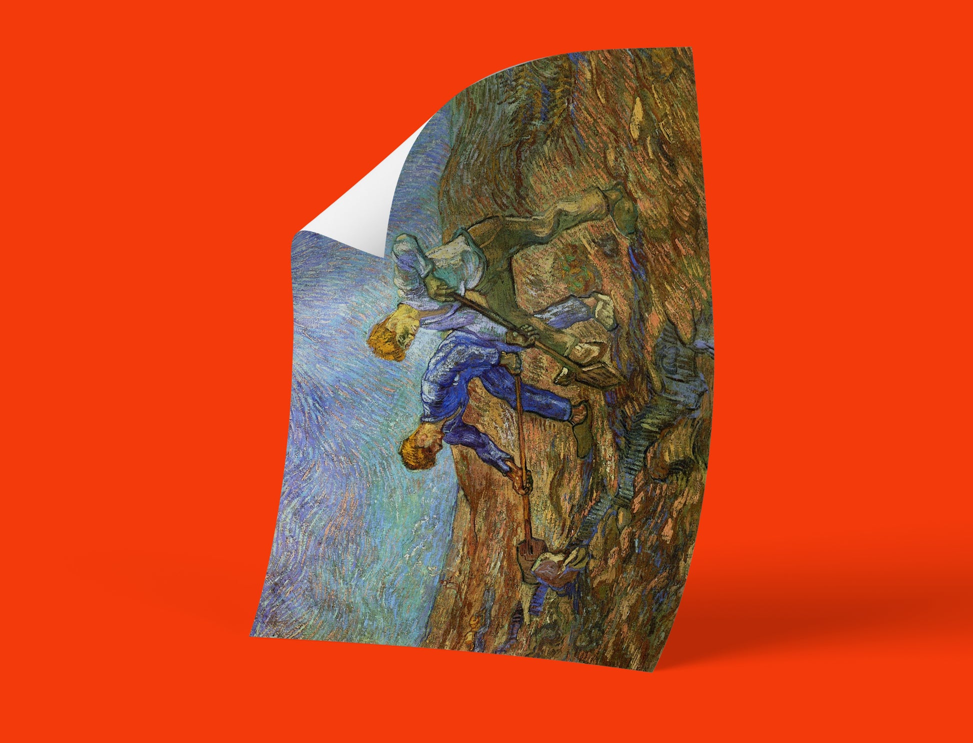 Museum-quality Van Gogh Two Peasants Digging canvas print featuring expressionist brushwork and rural labour scene, premium wall art for living room or office