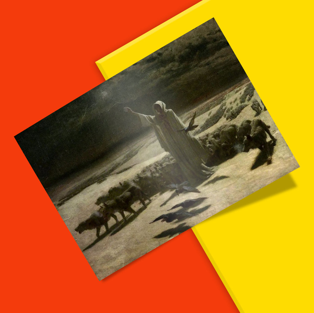 Museum-quality art print of J.C. Dollman's Famine, originally housed at Salford Museum and Art Gallery, printed on FSC-certified 200 gsm paper