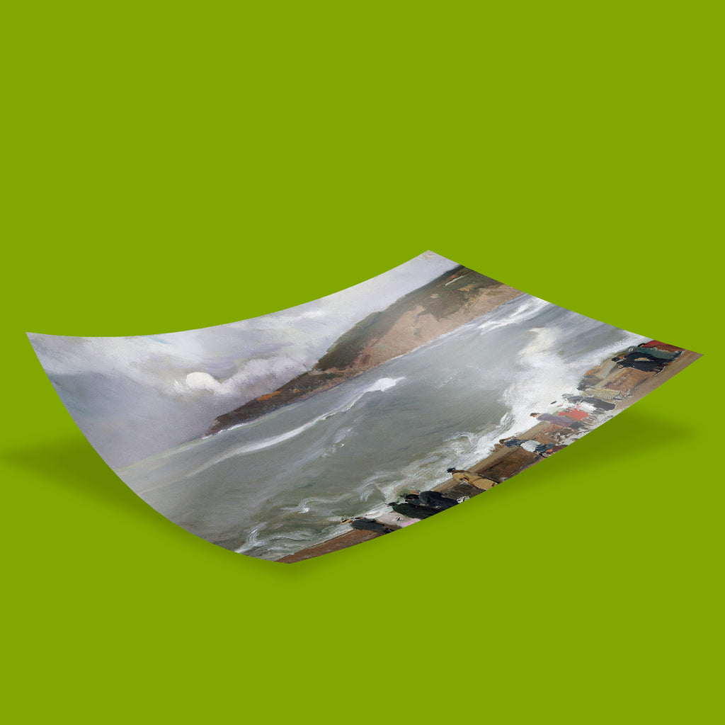 Joaquín Sorolla San Sebastián Breakwater framed art print on wall, Spanish impressionist seascape wall art in elegant frame, museum quality coastal home decor