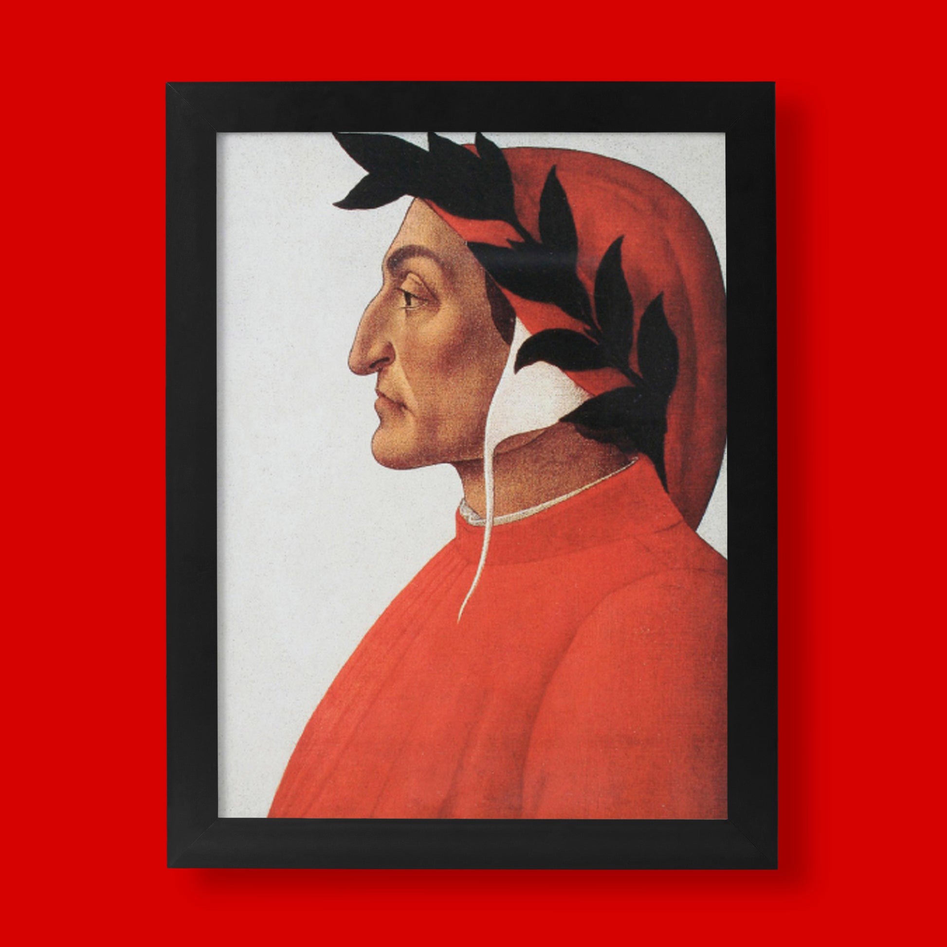 Sandro Botticelli's famous Renaissance painting, "Portrait of Dante Alighieri," as a high-quality giclée fine art print.