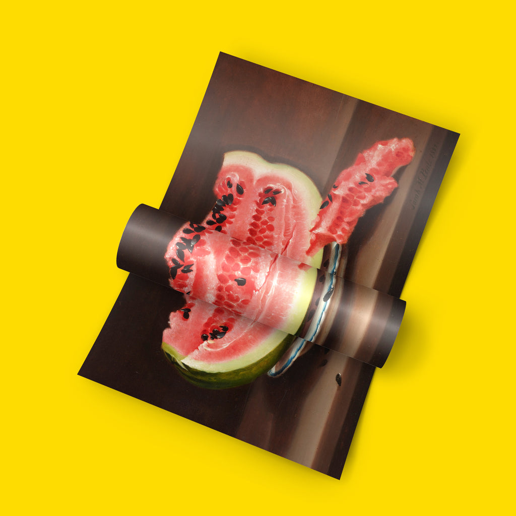 Sarah Peale watermelon painting reproduced as a fine art poster, giclée 12-colour printing on matte FSC-certified paper