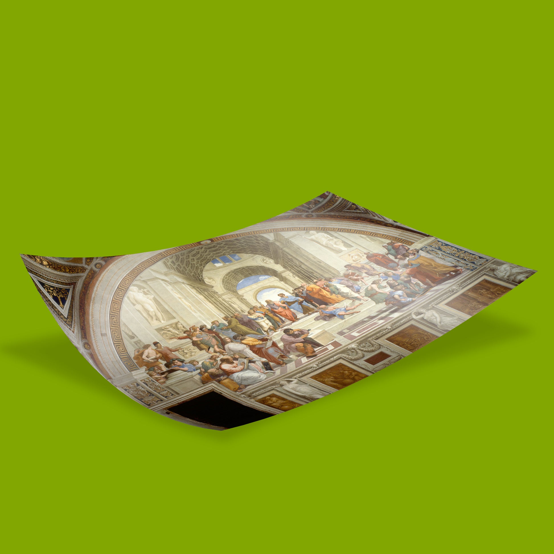 Italian Renaissance masterpiece The School of Athens by Raphael Santi, available as a premium art print for home and interior décor