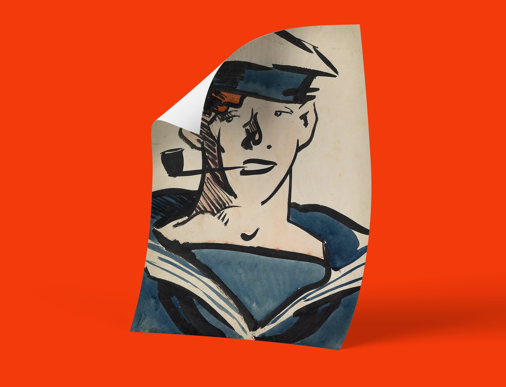 Decorative art print of "A Sailor Print" by Francis Cadell, a vivid and striking portrait of a sailor for your home or office.