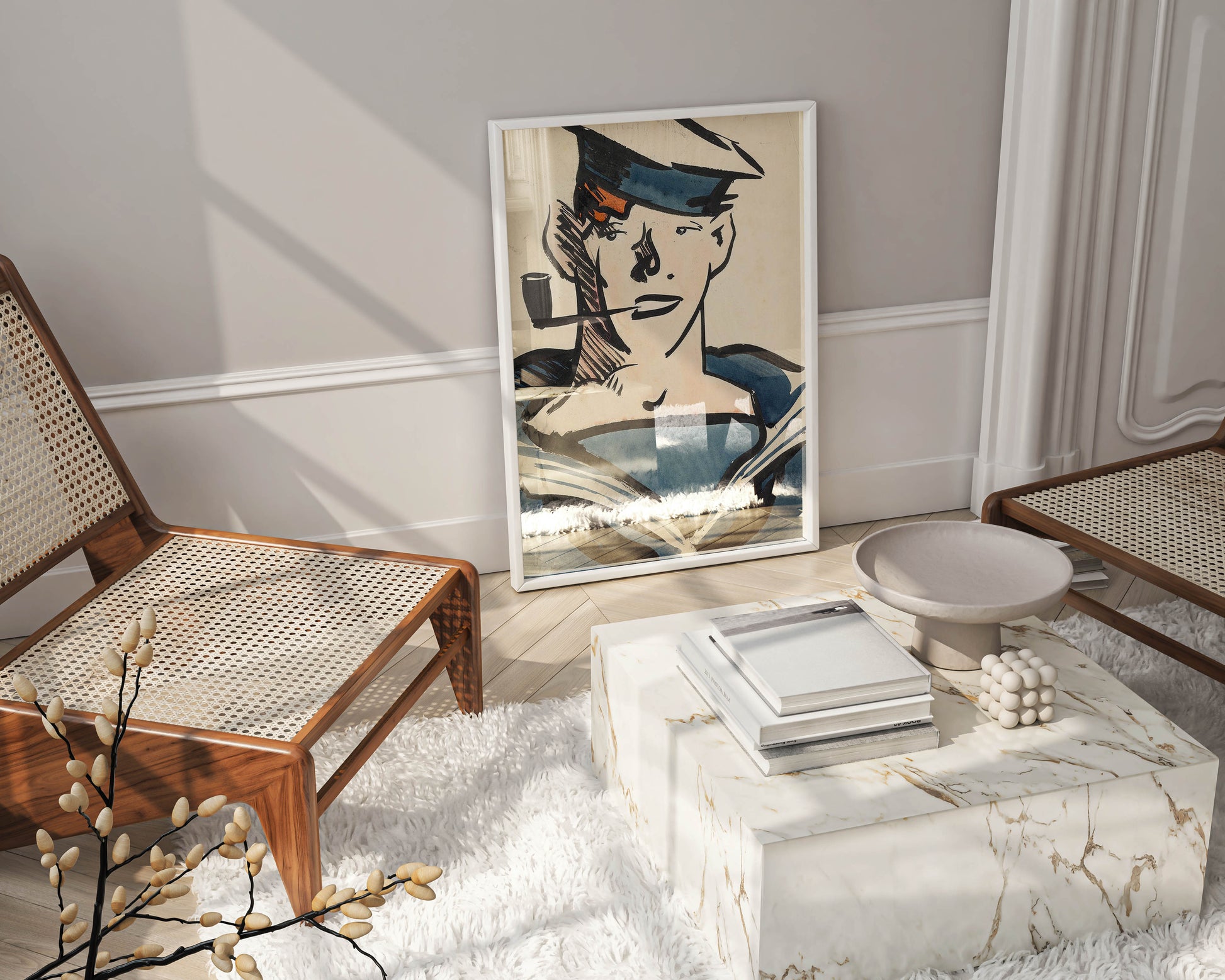 Scottish Colourist "A Sailor Print" by Francis Cadell, a beautifully framed giclée print perfect for modern British art collectors.